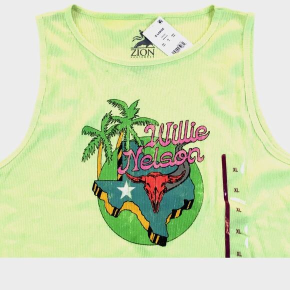 Tank Top T-Shirt Green Texas ""Willie Nelson" Size XL NWT - Picture 2 of 3